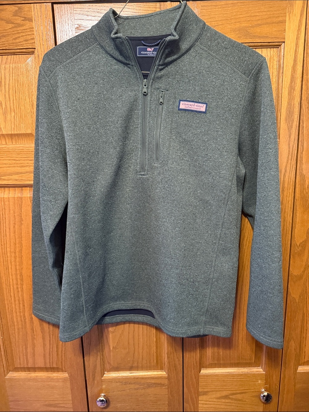 Vineyard Vines Men’s Half-Zip Pullover - Heather Green- Large